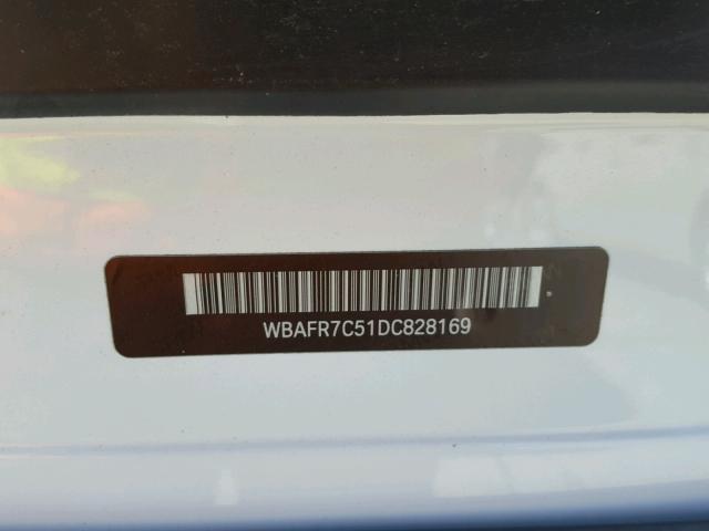 WBAFR7C51DC828169 - 2013 BMW 535 I WHITE photo 10