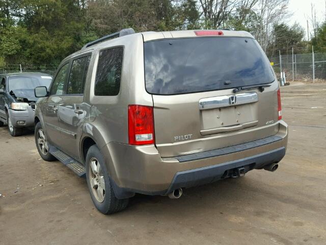 5FNYF48559B030716 - 2009 HONDA PILOT EXL GOLD photo 3