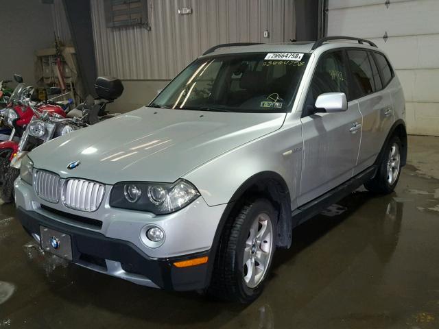 WBXPC93478WJ06708 - 2008 BMW X3 3.0SI SILVER photo 2