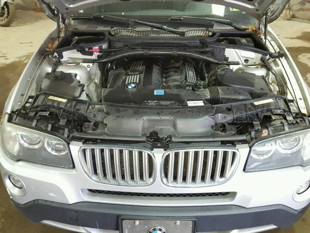 WBXPC93478WJ06708 - 2008 BMW X3 3.0SI SILVER photo 7