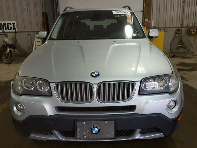 WBXPC93478WJ06708 - 2008 BMW X3 3.0SI SILVER photo 9