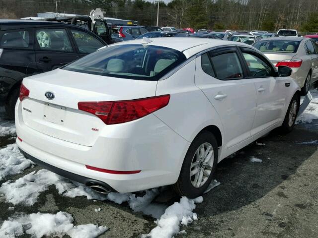 KNAGM4A75B5160156 - 2011 KIA OPTIMA LX WHITE photo 4