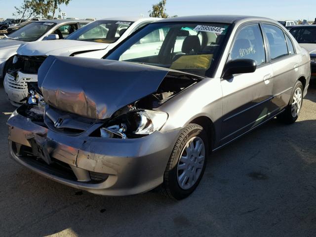 2HGES16564H533840 - 2004 HONDA CIVIC LX GRAY photo 2