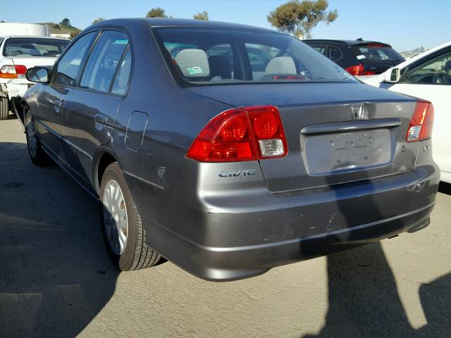 2HGES16564H533840 - 2004 HONDA CIVIC LX GRAY photo 3