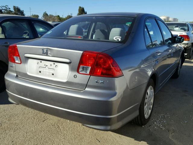 2HGES16564H533840 - 2004 HONDA CIVIC LX GRAY photo 4