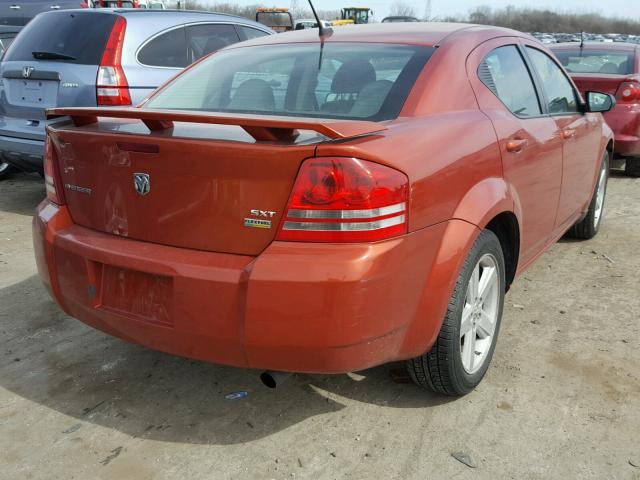 1B3LC56R18N254050 - 2008 DODGE AVENGER SX ORANGE photo 4