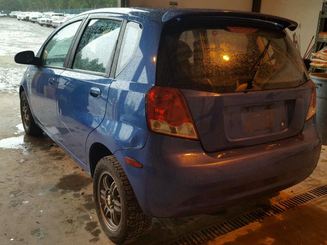 KL1TD66647B694844 - 2007 CHEVROLET AVEO BASE Կապույտ լուսանկար 3