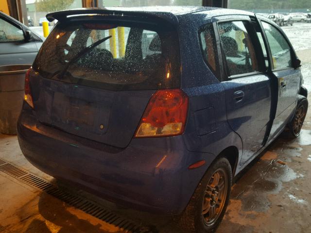 KL1TD66647B694844 - 2007 CHEVROLET AVEO BASE Կապույտ լուսանկար 4