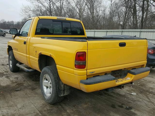 1B7HF16Z6YS539736 - 2000 DODGE RAM 1500 YELLOW photo 3