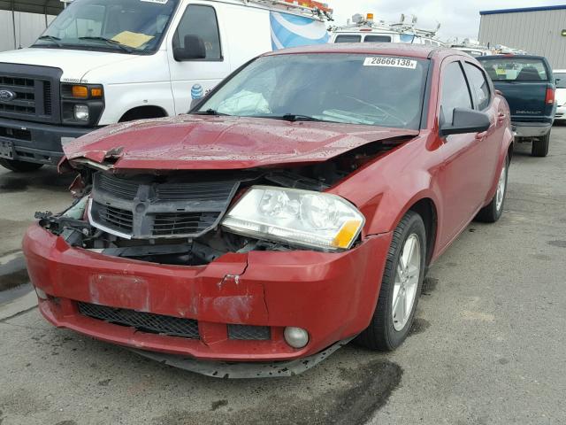 1B3LC56B49N535716 - 2009 DODGE AVENGER SX RED photo 2