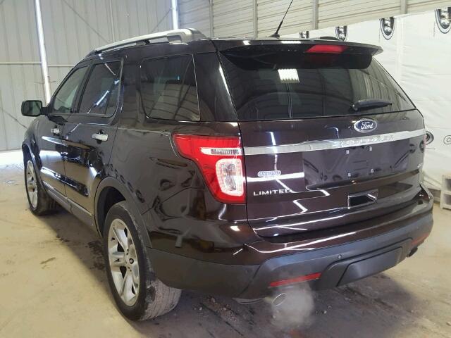 1FM5K8F83EGA15548 - 2014 FORD EXPLORER L BROWN photo 3