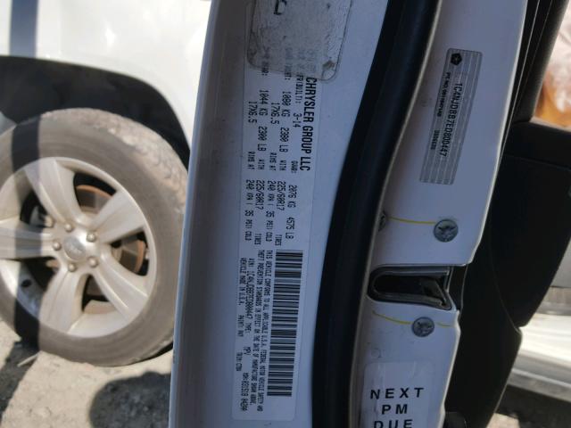 1C4NJDBB7ED800447 - 2014 JEEP COMPASS SP WHITE photo 10