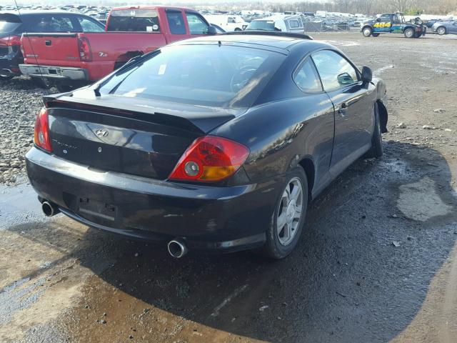 KMHHM65D83U087628 - 2003 HYUNDAI TIBURON BLACK photo 4