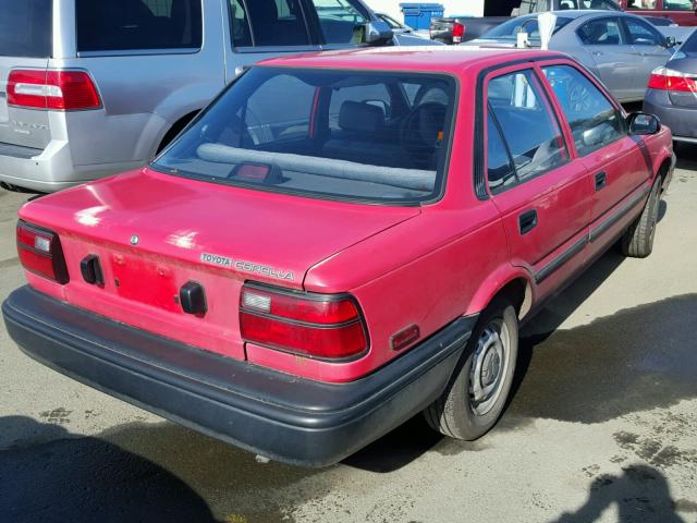 1NXAE91A4MZ257755 - 1991 TOYOTA COROLLA RED photo 4