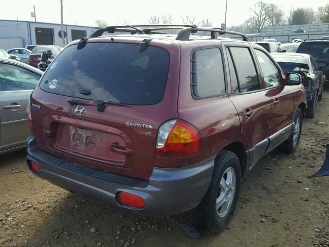 KM8SC13D84U798844 - 2004 HYUNDAI SANTA FE G RED photo 4