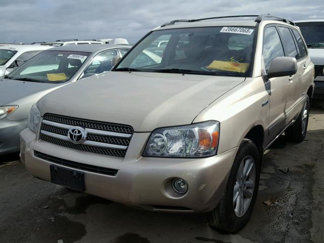 JTEEW21A160022973 - 2006 TOYOTA HIGHLANDER BEIGE photo 2