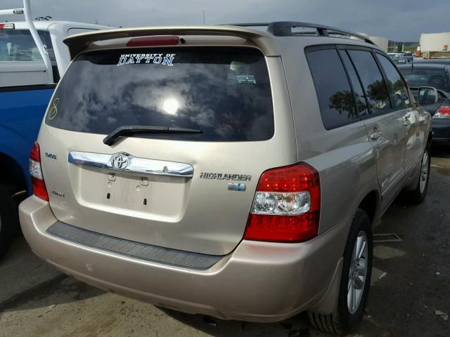 JTEEW21A160022973 - 2006 TOYOTA HIGHLANDER BEIGE photo 4