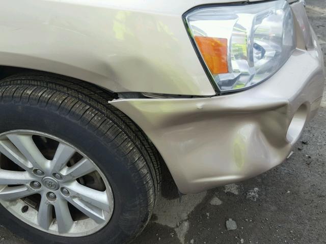 JTEEW21A160022973 - 2006 TOYOTA HIGHLANDER BEIGE photo 9