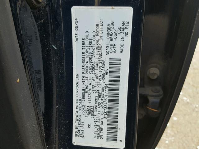 JTLKT334350177704 - 2005 TOYOTA SCION XB 黑色 照片 10