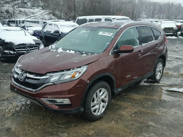 2HKRM4H71FH616452 - 2015 HONDA CR-V EXL BURGUNDY photo 2