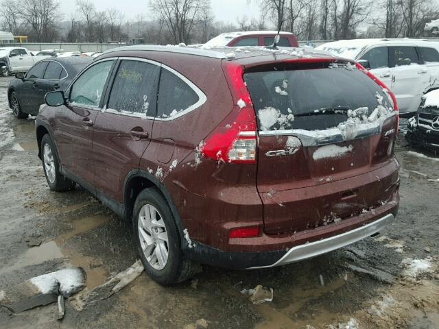 2HKRM4H71FH616452 - 2015 HONDA CR-V EXL BURGUNDY photo 3