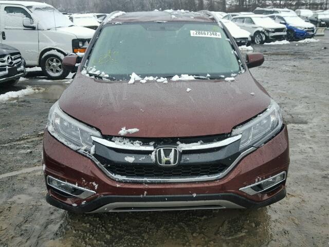 2HKRM4H71FH616452 - 2015 HONDA CR-V EXL BURGUNDY photo 9