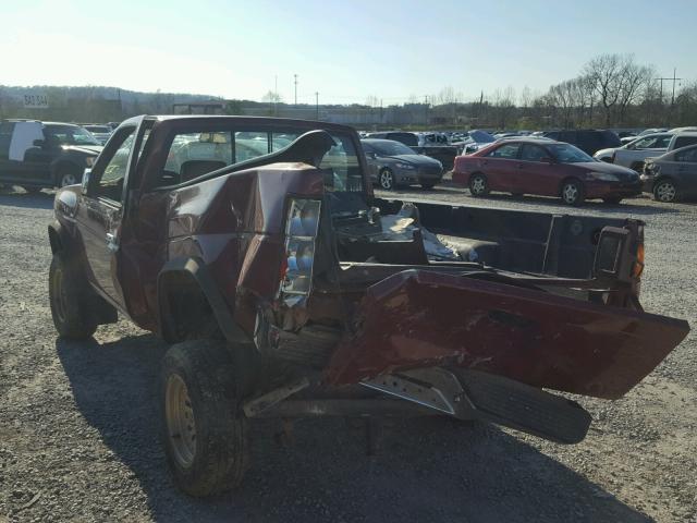 1N6SD11Y5NC332476 - 1992 NISSAN TRUCK SHOR MAROON photo 3