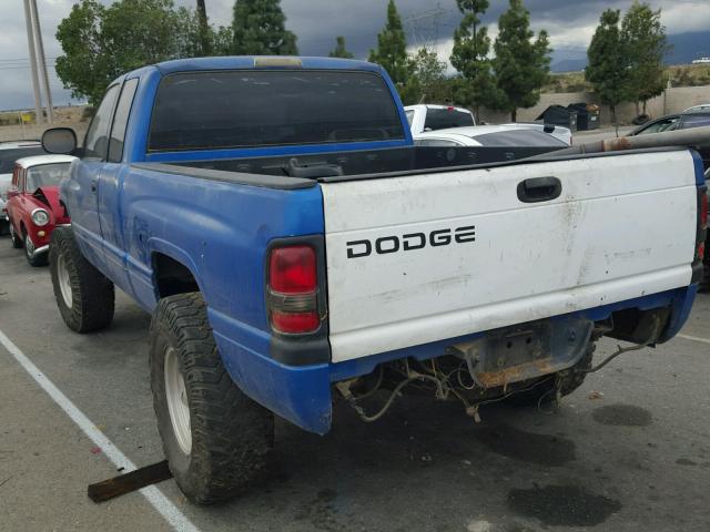 3B7HC13Y6YM223282 - 2000 DODGE RAM 1500 BLUE photo 3