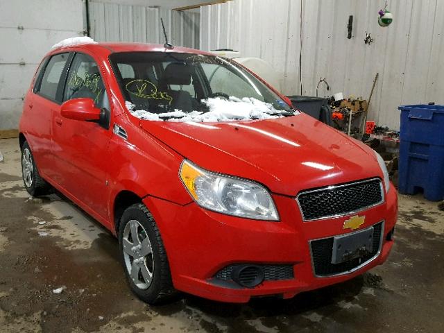 KL1TD66E49B615036 - 2009 CHEVROLET AVEO LS RED photo 1