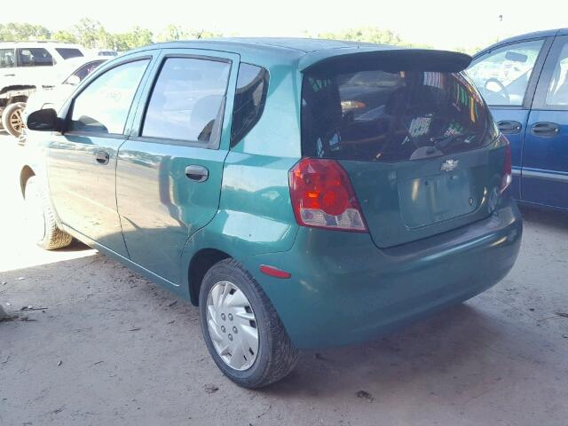 KL1TD62634B208655 - 2004 CHEVROLET AVEO GREEN photo 3