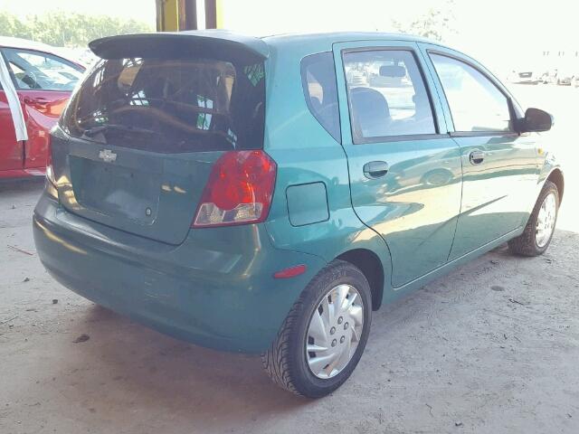 KL1TD62634B208655 - 2004 CHEVROLET AVEO GREEN photo 4