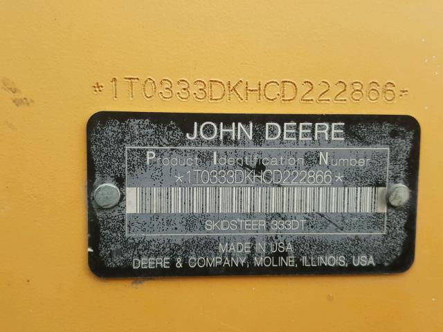 1T0333DKHCD222866 - 1969 JOHN DEERE 333D YELLOW photo 10