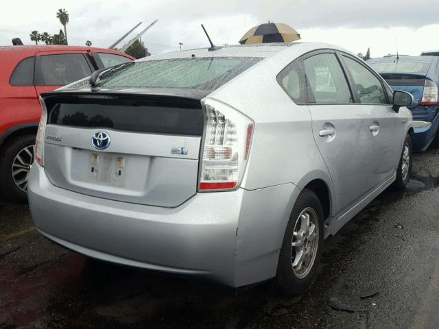 JTDKN3DUXA5005056 - 2010 TOYOTA PRIUS SILVER photo 4