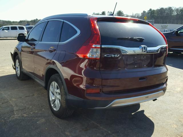 2HKRM3H70FH556657 - 2015 HONDA CR-V EXL BURGUNDY photo 3