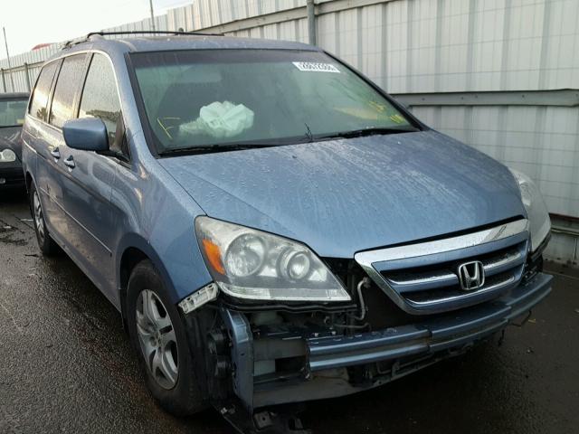 5FNRL38735B080677 - 2005 HONDA ODYSSEY EX BLUE photo 1