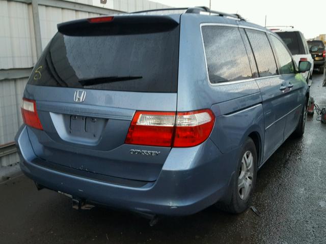 5FNRL38735B080677 - 2005 HONDA ODYSSEY EX BLUE photo 4