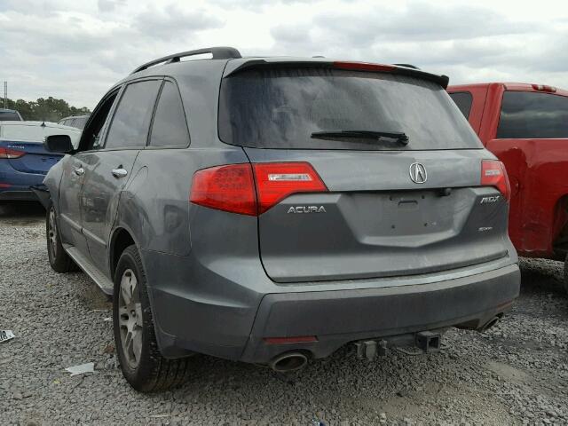 2HNYD28608H551302 - 2008 ACURA MDX TECHNO GRAY photo 3