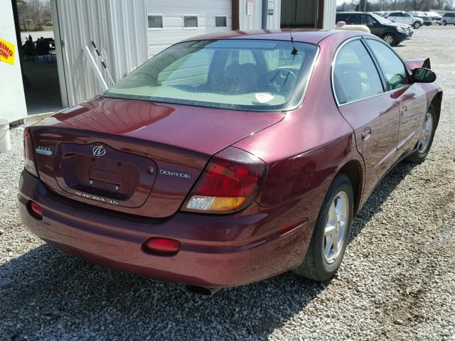 1G3GR64H414211316 - 2001 OLDSMOBILE AURORA BURGUNDY photo 4