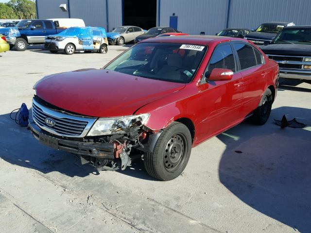 KNAGE228295289037 - 2009 KIA OPTIMA LX RED photo 2