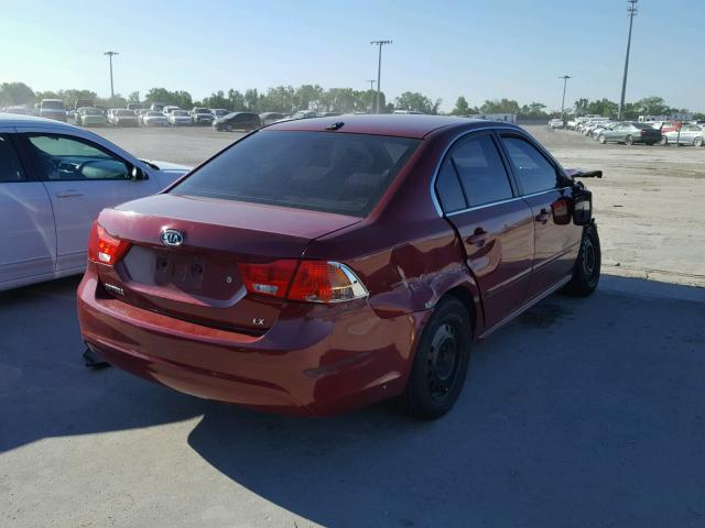 KNAGE228295289037 - 2009 KIA OPTIMA LX RED photo 4