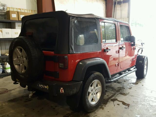 1J4GA39169L761646 - 2009 JEEP WRANGLER U RED photo 4