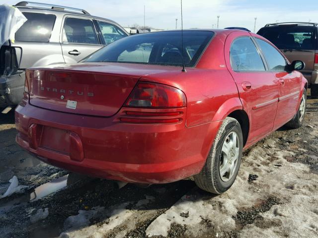 1B3EJ46X11N614074 - 2001 DODGE STRATUS SE RED photo 4