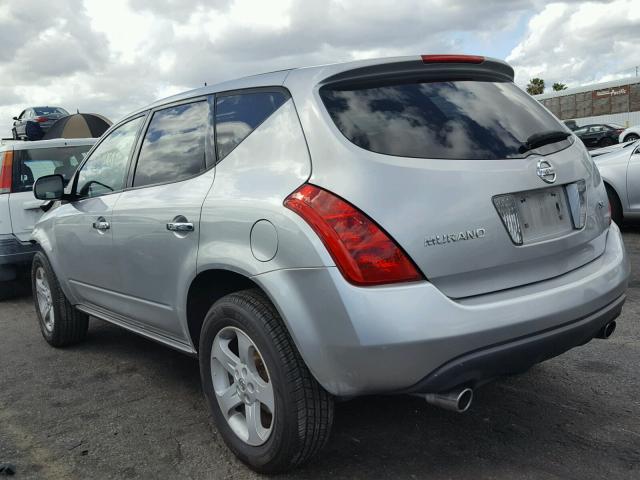 JN8AZ08T75W310535 - 2005 NISSAN MURANO SL SILVER photo 3