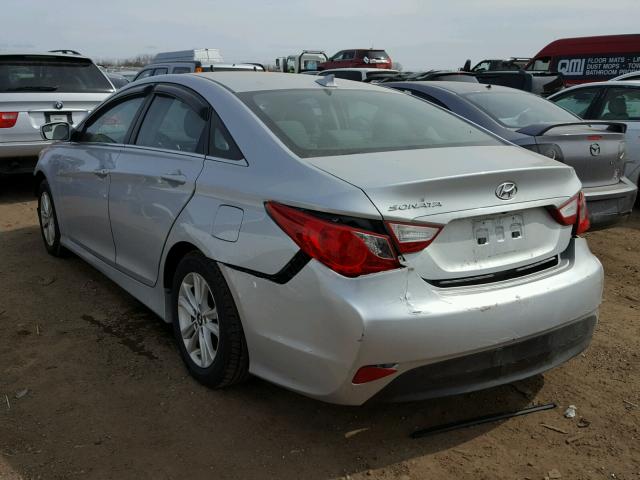 5NPEB4AC0EH827491 - 2014 HYUNDAI SONATA GLS SILVER photo 3