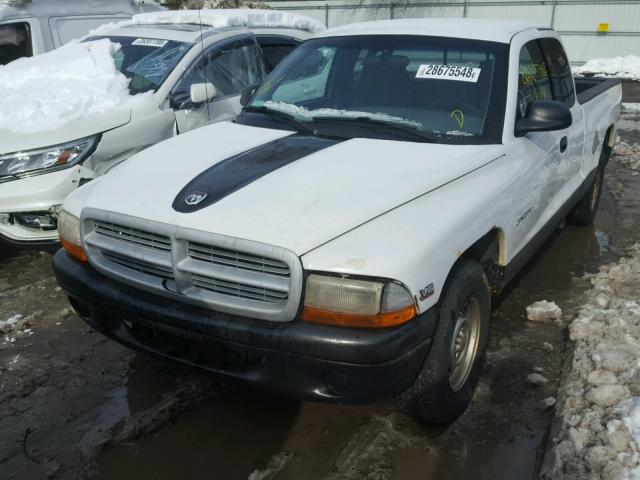 1B7GL22X8XS112362 - 1999 DODGE DAKOTA WHITE photo 2