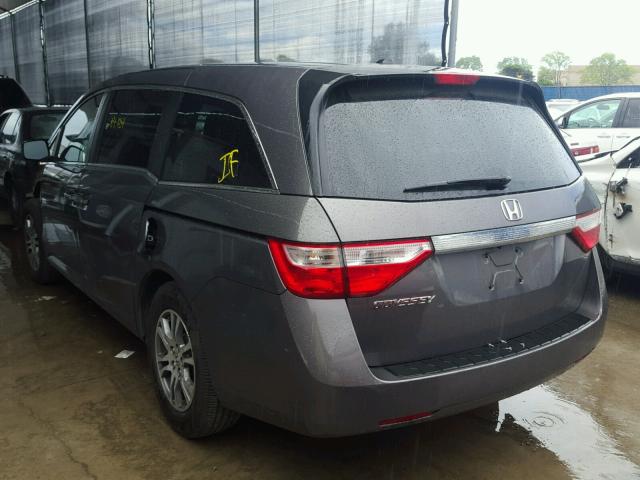 5FNRL5H69DB077347 - 2013 HONDA ODYSSEY EX GRAY photo 3