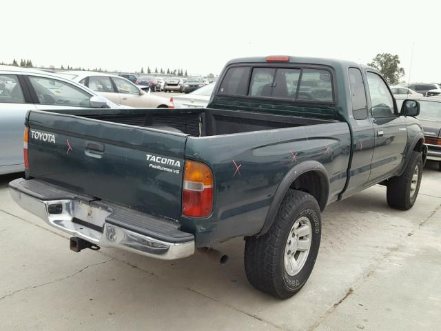 4TASN92N7YZ627496 - 2000 TOYOTA TACOMA XTR GREEN photo 4