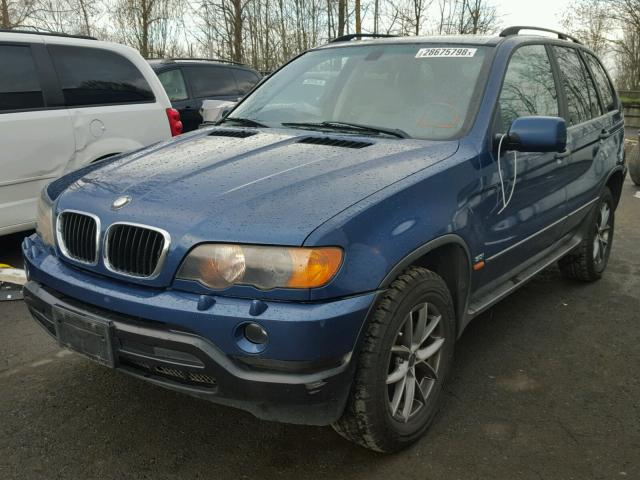 WBAFA53581LM79664 - 2001 BMW X5 3.0I BLUE photo 2