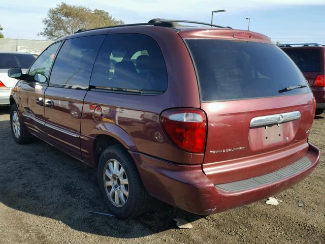 2C4GP54L71R200621 - 2001 CHRYSLER TOWN & COU BURGUNDY photo 3