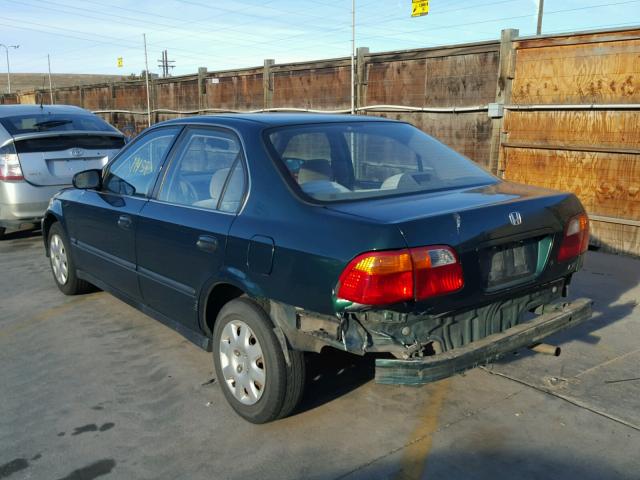 1HGEJ657XXL022643 - 1999 HONDA CIVIC LX GREEN photo 3